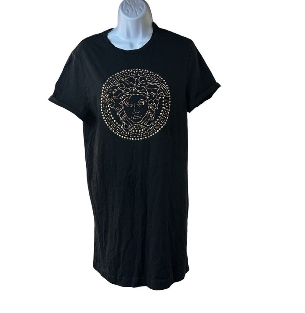 Versace Medusa Rhinestone Tee Youth 14A Fits Women XS S Italy